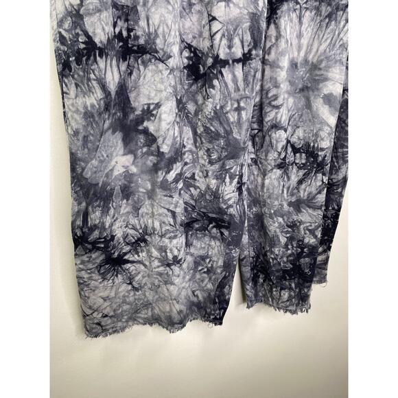 Royalty Collection Blue Tie Dye Linen Blend Raw Hem Pants Women's Plus Size 3X - Picture 4 of 11